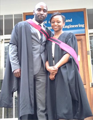 Zwelibanzi Mnguni and Faith Diketane on graduation day